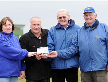 Darley Moor club present Cheque to the Benevolent Fund