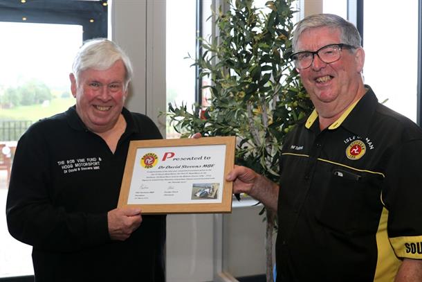 Southern 100 Presentation to Dr David Stevens MBE