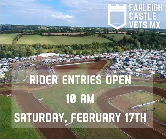 Rider Entry date released for Farleigh Castle Vets MX