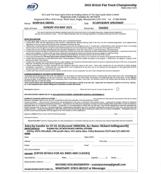 2025 British Flat Track Series – Next Round Announcement