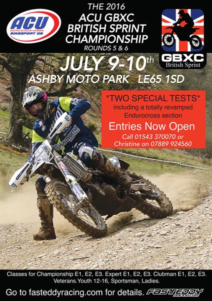 ACU British Sprint Enduro Championship heads for Ashby on July 9th and 10th