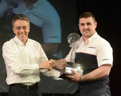 Michael Dunlop Receives The Geoff Duke Trophy