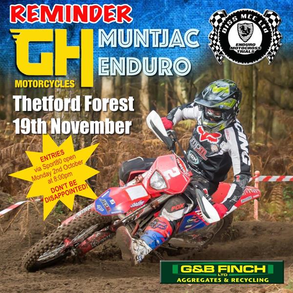 GH Motorcycles and G&B Finch Muntjac Enduro – 19 November 2023
