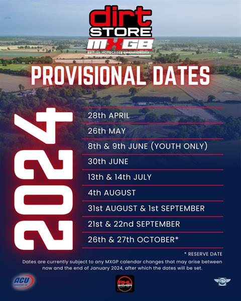 2024 Dirt Store ACU British Motocross Calendar announced!