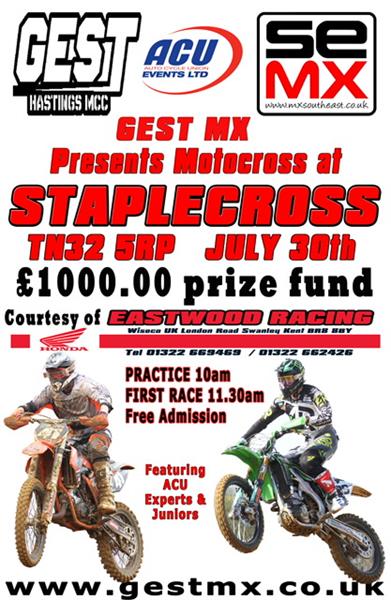ACU South Eastern Motocross Championship heads to Staplecross for Round 4