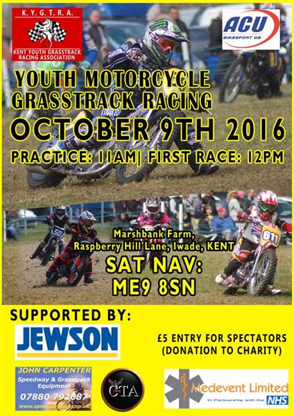 Kent Youth Grasstrack Racing Association - Iwade Youth Charity Grasstrack - 9th October
