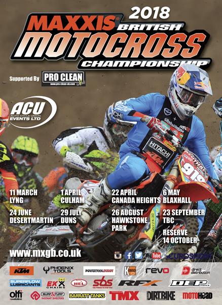 Official Calendar for the 2018 Maxxis ACU British Motocross Championship