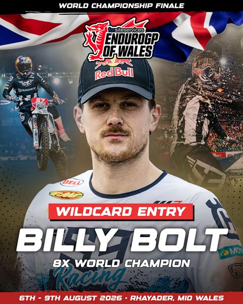 Billy Bolt Confirmed as Wildcard Entry for EnduroGP of Wales 2026