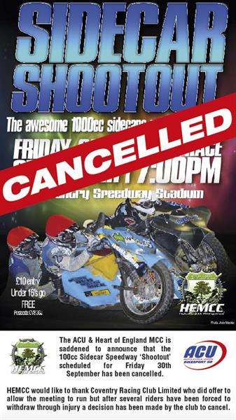 Sidecar Shootout Cancelled