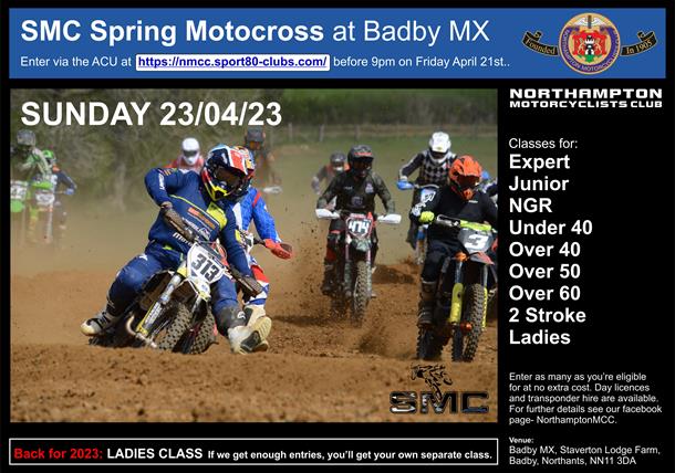 Northampton MCC heads to Badby MX on Sunday 23rd April
