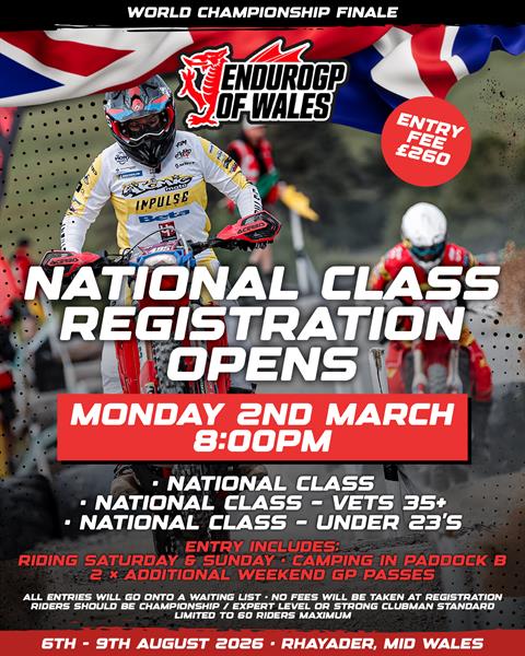 Rhayader MC - Enduro GP of Wales - National Class entries registration
