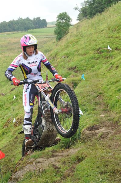 Becky Cook takes victory at the ACU Ladies and Girls Trials Championship in Wensley