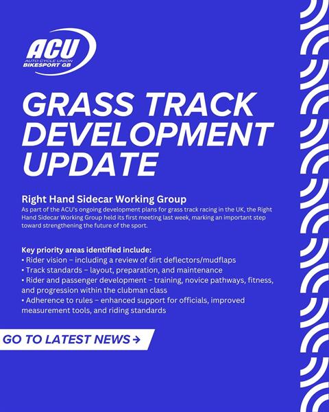 Grass Track Development Update – Right Hand Sidecar Working Group