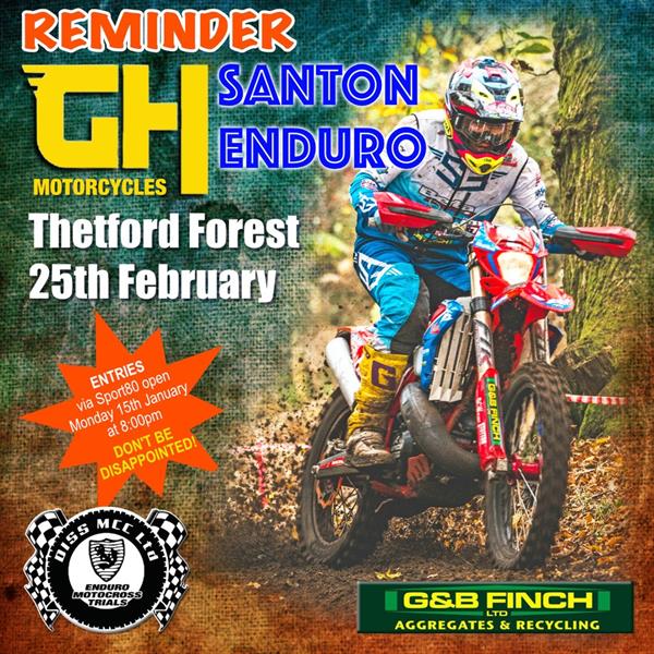 GH M/cs Santon Enduro – Sunday 25th February