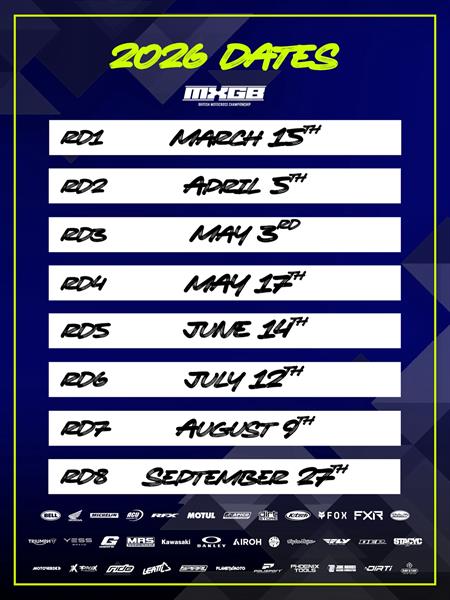 MXGB 2026 Provisional Calendar