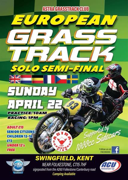 Astra Host FIME European Individual Grass Track Semi Final this Sunday at Swingfield
