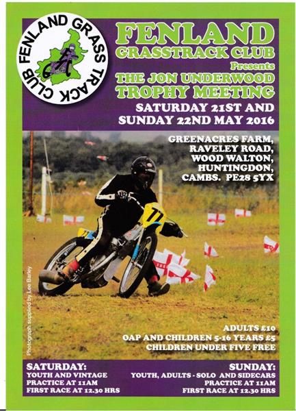 A Weekend of Grasstrack action as Fenland host the Jon Underwood Trophy Meeting