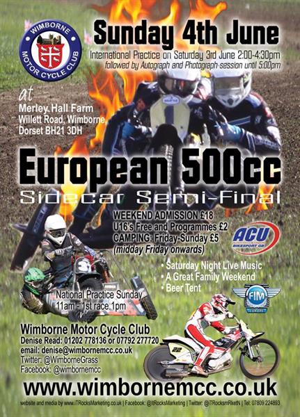 Wimborne MCC hold the European 500cc Sidecar Semi-Final this Weekend
