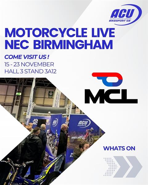 ACU Announces Full Week of Activities at Motorcycle Live 2025 – Visit Us in Hall 3, Stand 3A12!