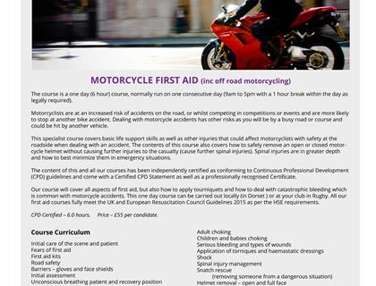Motorcycle First Aid Training for ACU Members