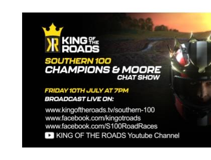 Southern 100 Champions & Moore broadcast live on Friday 10th July 2020