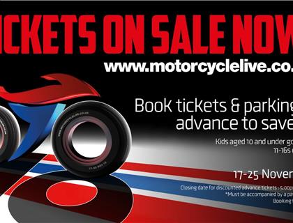 Motorcycle Live tickets on sale 1 August – five reasons to buy in advance