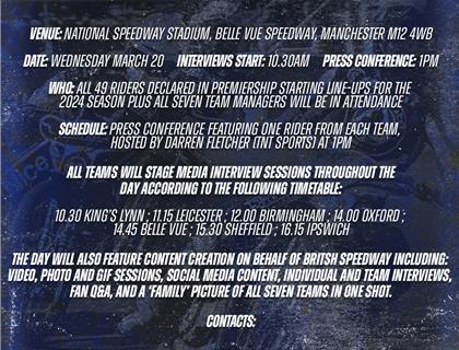 British Speedway Premiership Media Day