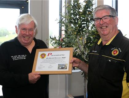 Southern 100 Presentation to Dr David Stevens MBE