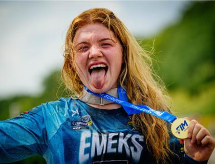 Champ Lucy Barker shines at European Womens MX Championship finale in Germany!