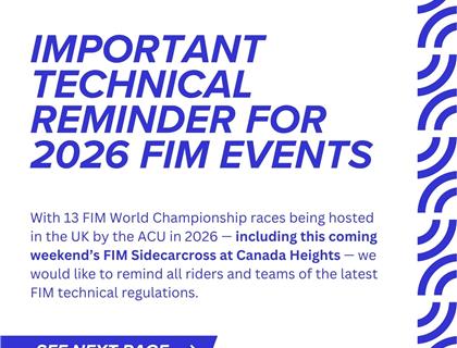 Important Technical Reminder for 2026 FIM Events