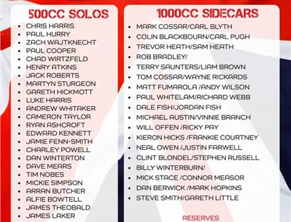 2023 British Masters Grasstrack Championship – Entry Lists