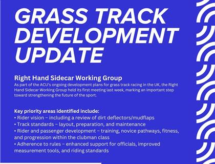 Grass Track Development Update – Right Hand Sidecar Working Group
