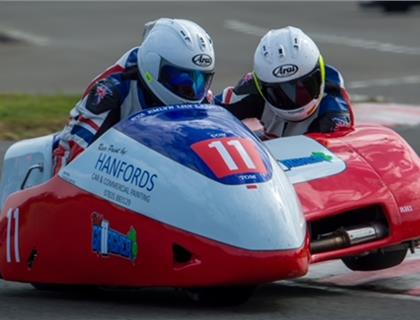 Sidecars at the Battle of Britain motor sport event August 22/23 at Croft circuit
