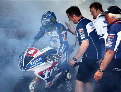 Hutchy at the double in record breaking RL360º Quantum Superstock TT Race