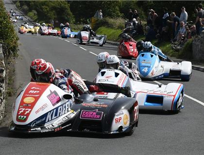 Watch History being made during the Southern 100 Sidecar Championship Race