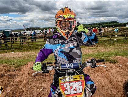 Wal Beaney – battling for 65cc glory in the Thor British Youth National Championship