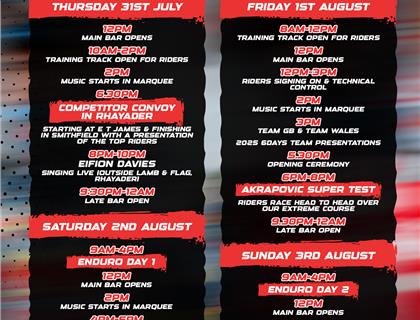 One Week to Go: Full Event Timetable Revealed for Forsiteservices EnduroGP of Wales